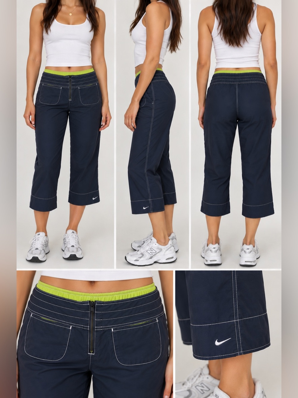 Vintage Nike Y2K Navy Cropped Capri Pants